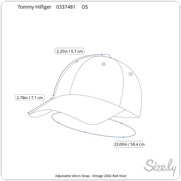Tommy Hillfiger Jeans 2002 Red Visor Embroidered Spellout & Box Logo Size OS - Picture 10 of 11